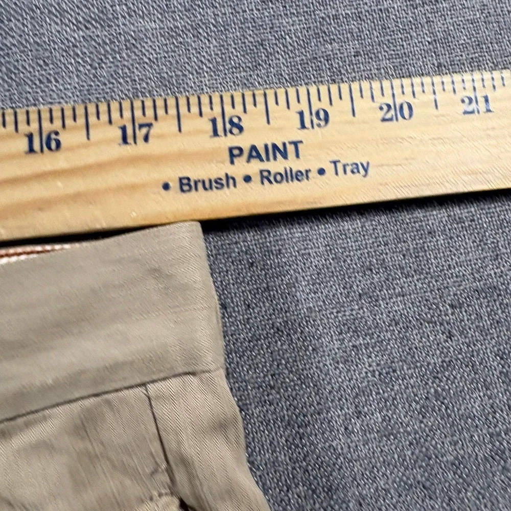 Tommy Bahama Pleated Chino Mens 34x30 Tan Silk Bamboo Cuffed Pants